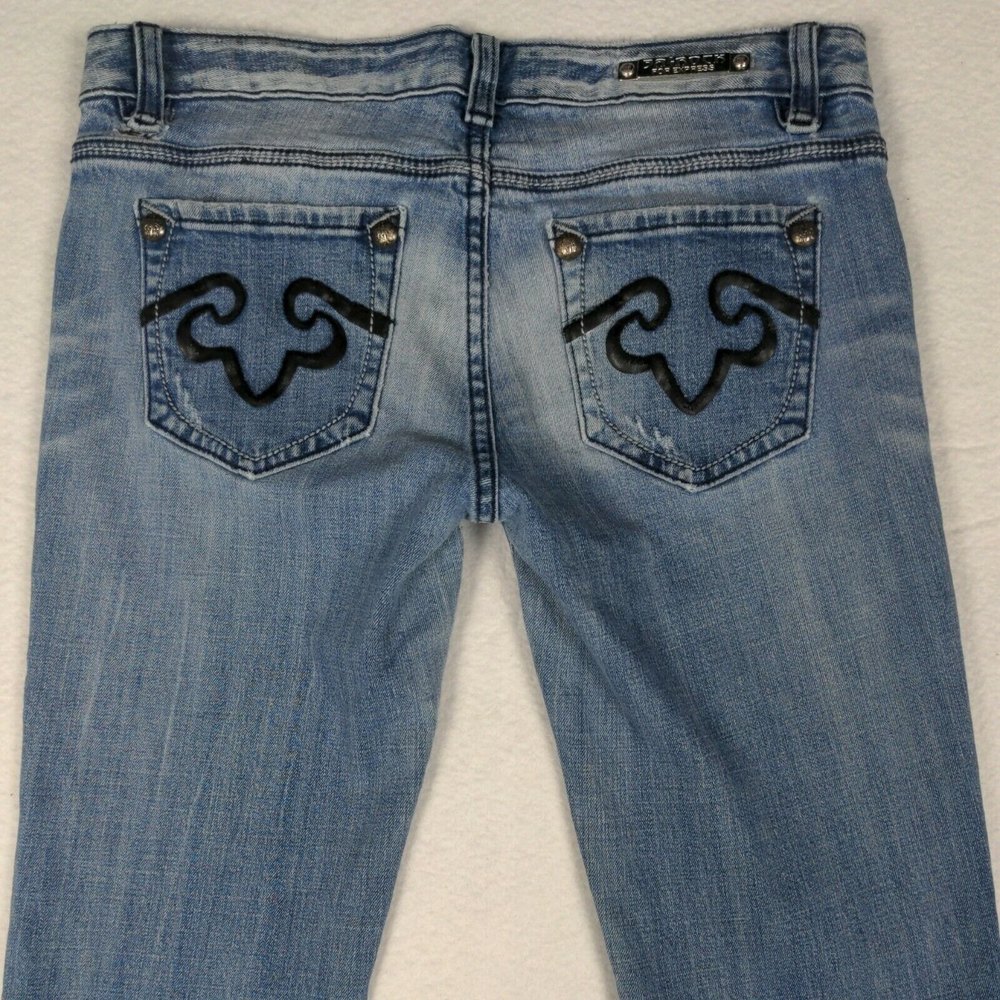 Rerock for Express Jeans Women's Size 6R (30x30) Bootcut Light Wash Distressed